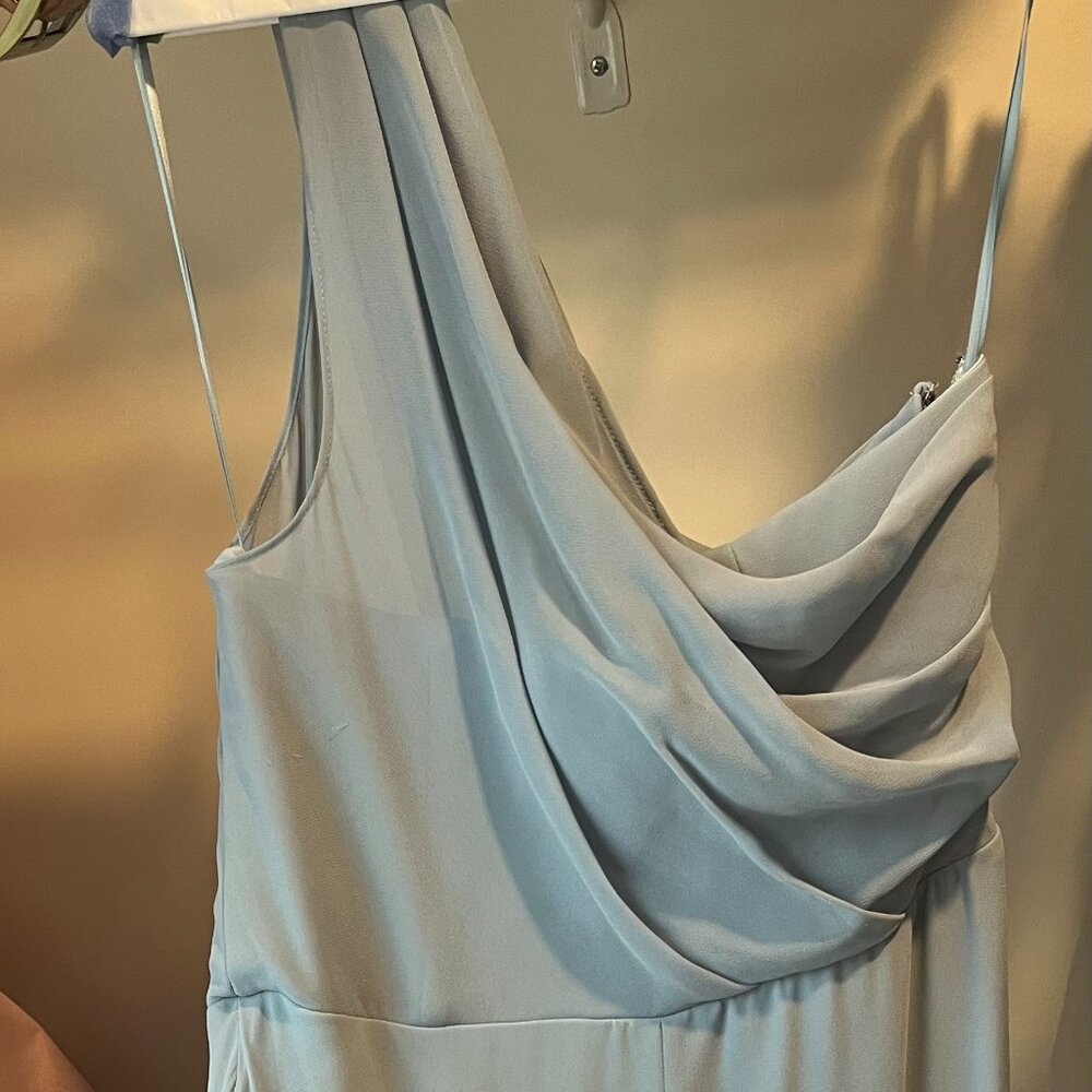 Birdy Grey Kira One-Shoulder Dress in dusty blue - Picture 2 of 5